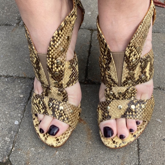 Snakeskin strappy heels - Picture 1 of 2